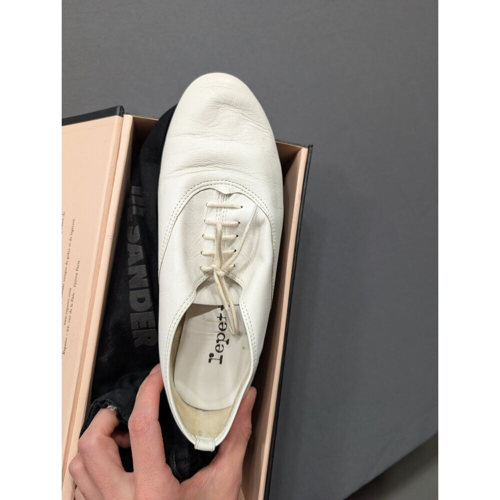 Repetto Zizi F Oxford Lace-Up Shoe White Goatskin Leather EU 37